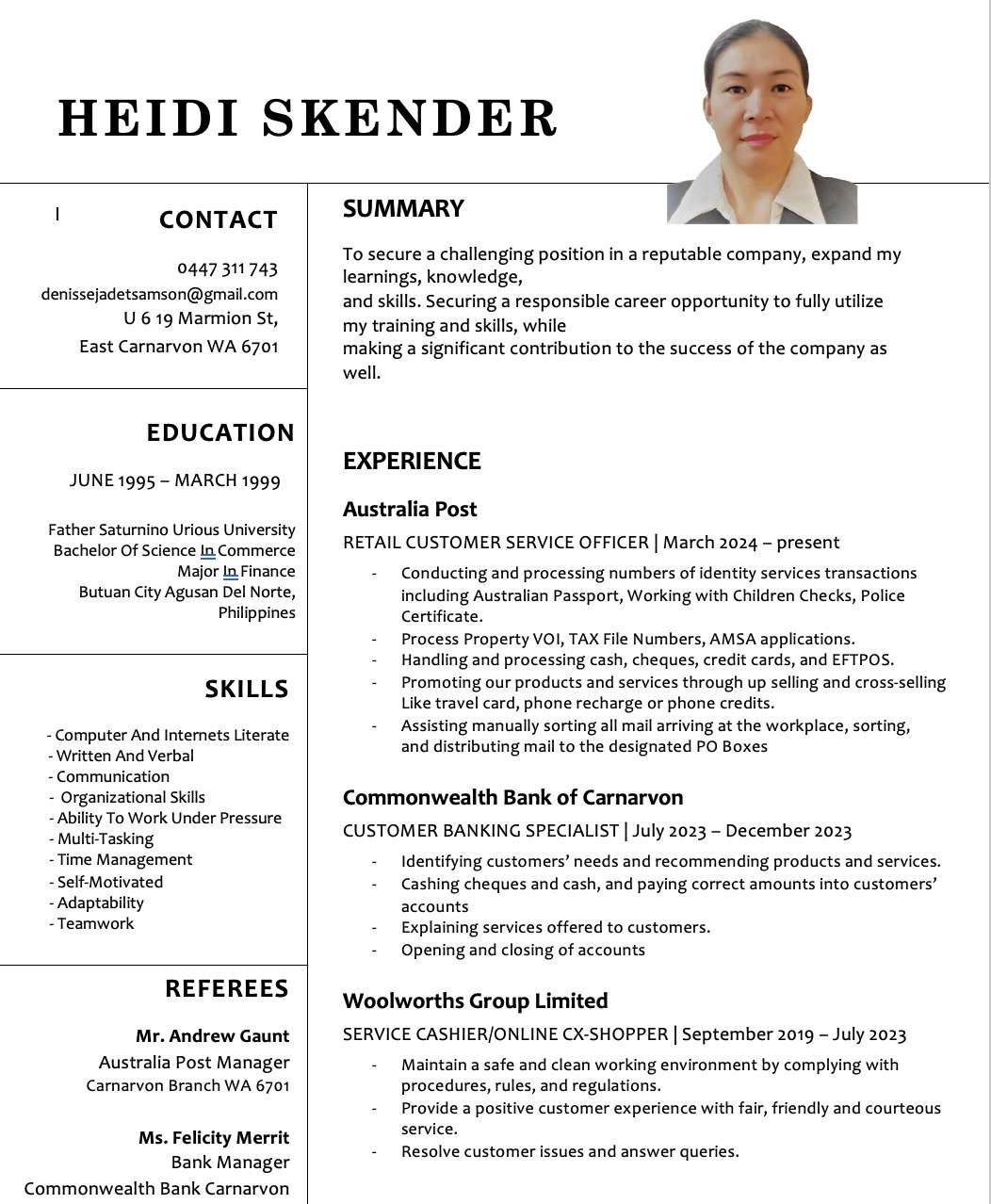 HEIDI SKENDER