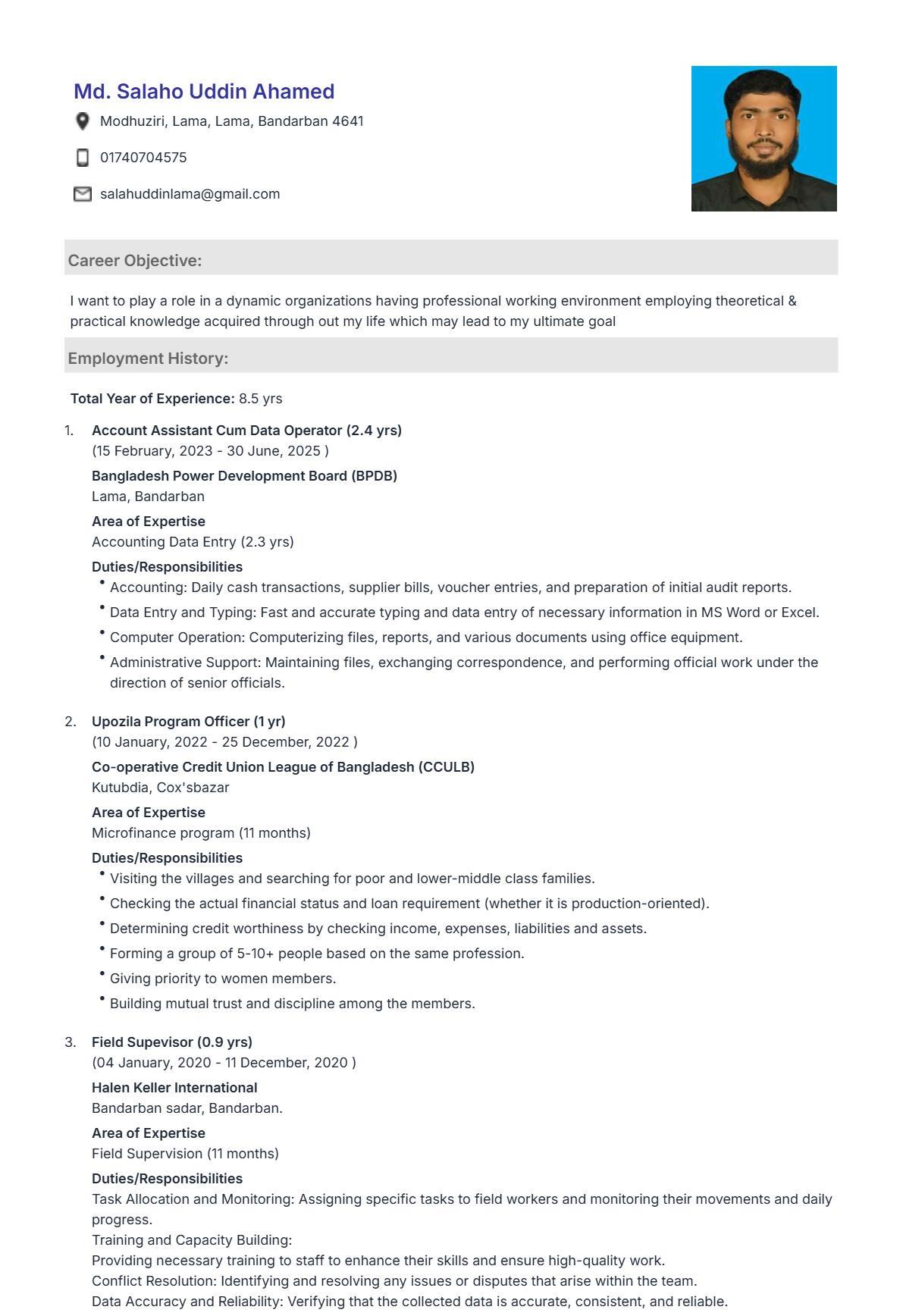 Md. Salaho Uddin Ahamed