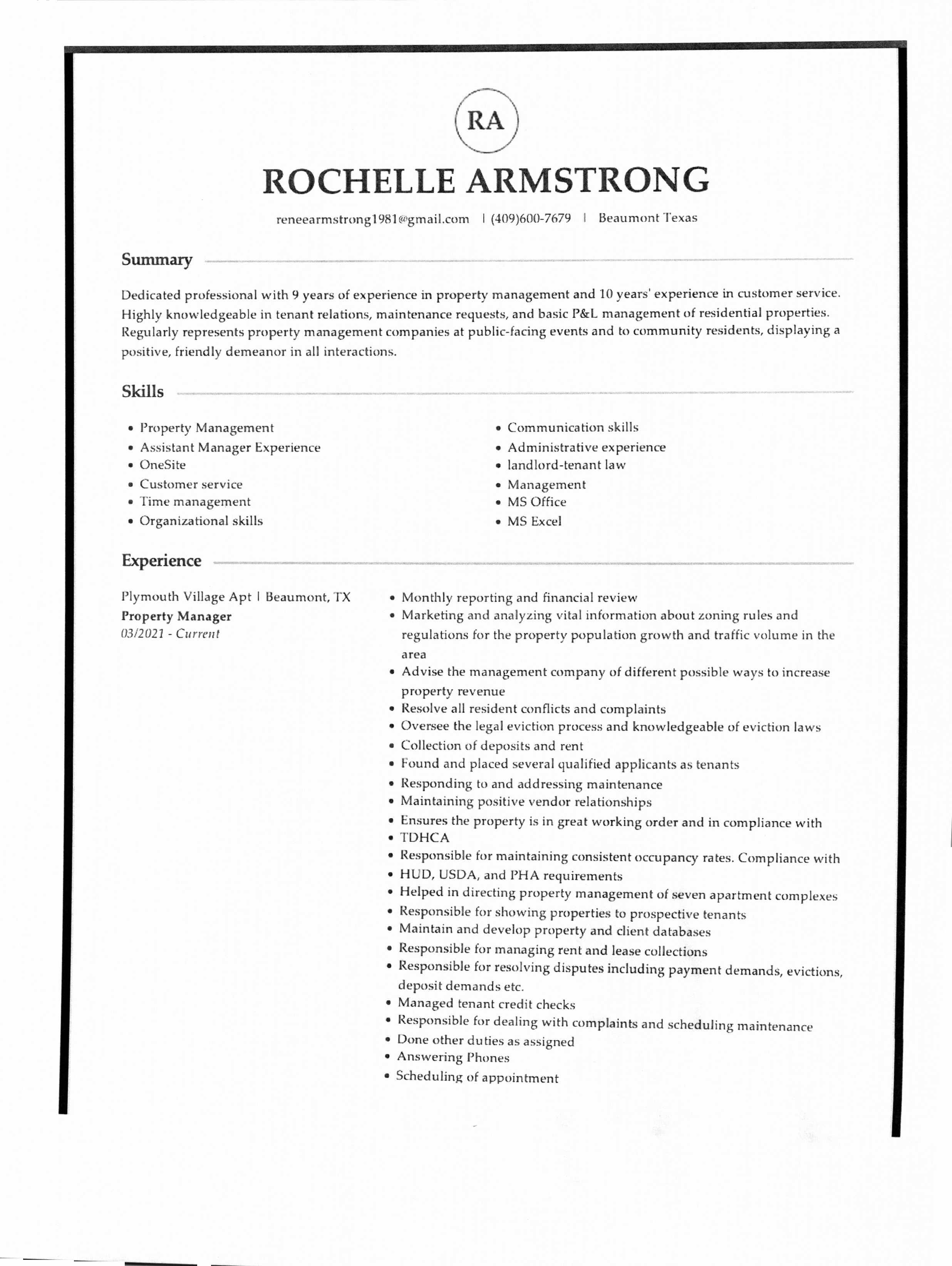 ROCHELLE ARMSTRONG